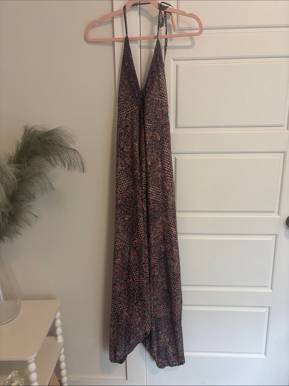 NWT Rhea Bobo Print Harem Jumpsuit One Size Navy Pattern